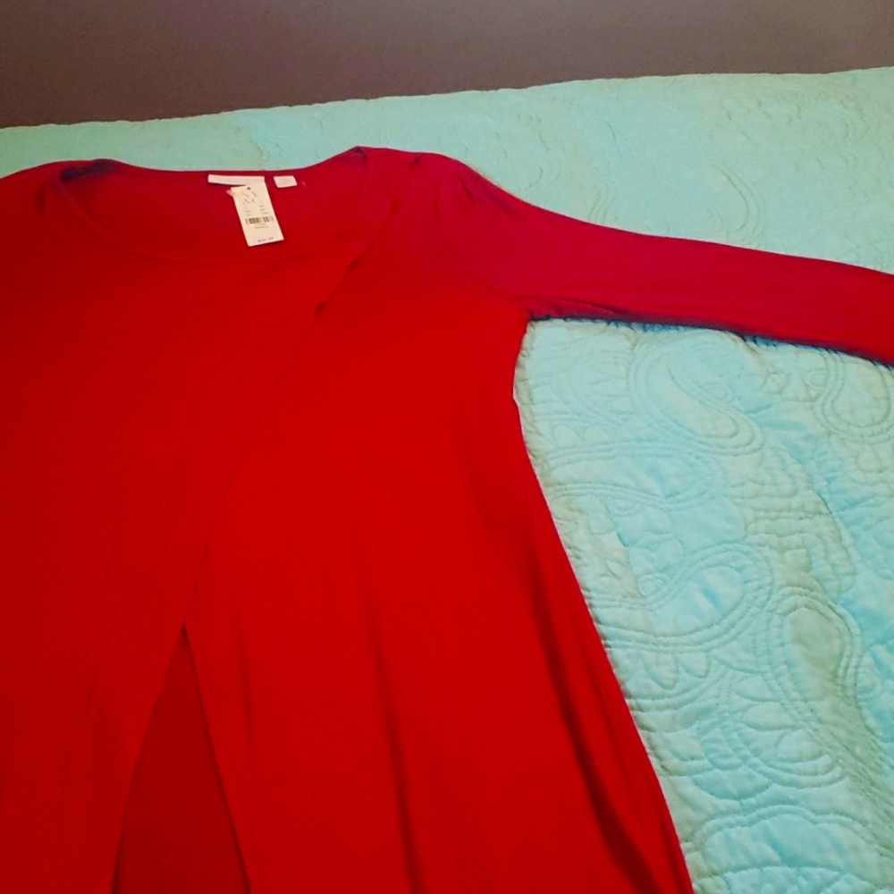 New - New York & Co Red Blouse Sz S
